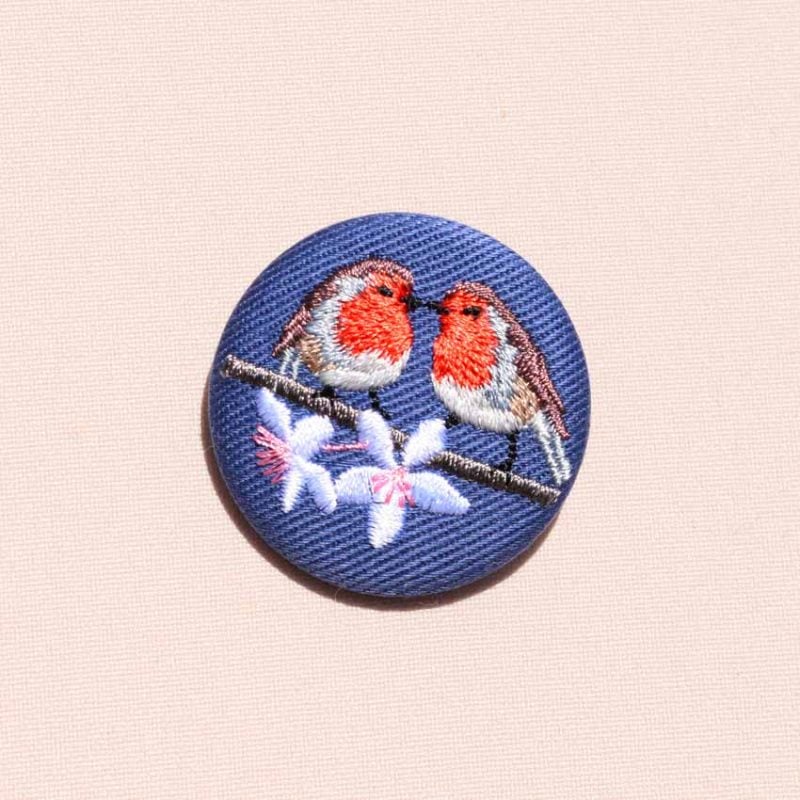 Couple de Rouge-gorge – Petite broche