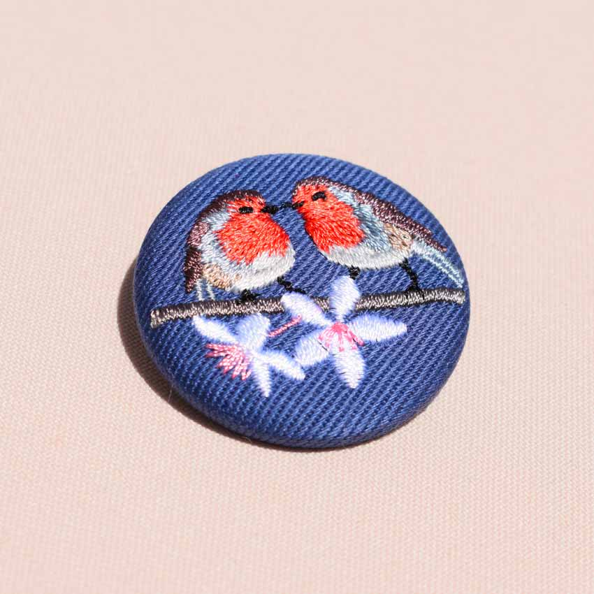 Couple de Rouge-gorge - Petite broche – Image 2